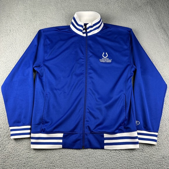 Rawlings Other - Indianapolis Colts Jacket Mens Large Blue Rawlings Full Zip Indiana Farm Bureau